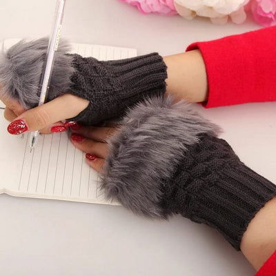 Heated Women’s Fur Stylish Gloves